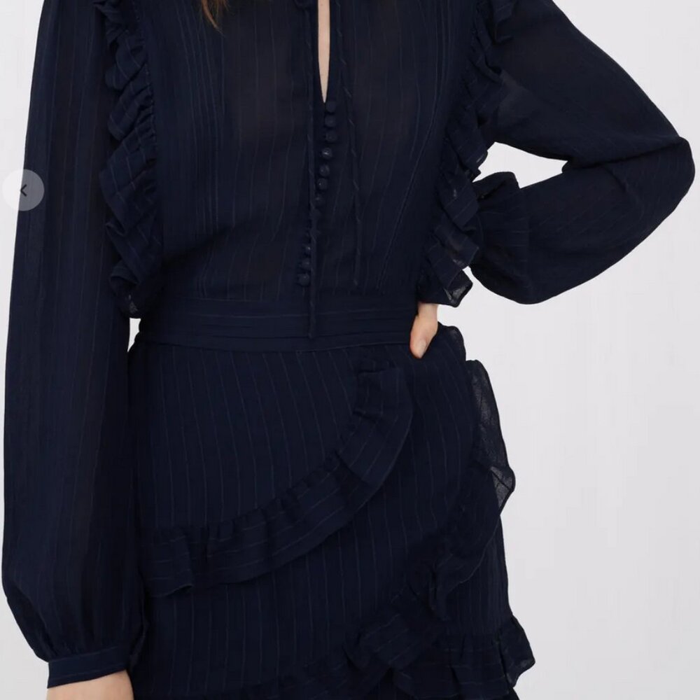 Maje fr 34 navy jumpsuit